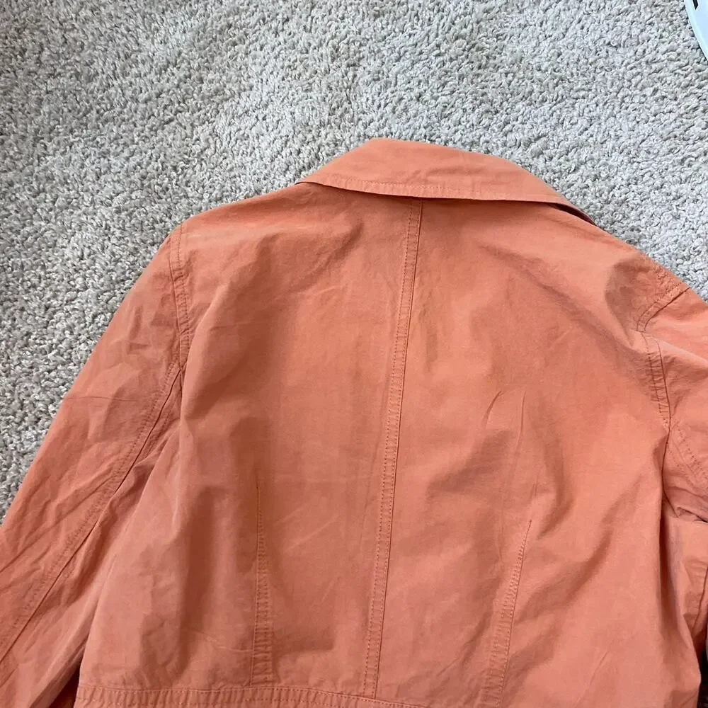 Vintage Button Up Tie Front Light Weight Jacket 100% Cotton size 8 Orange - Picture 7 of 7